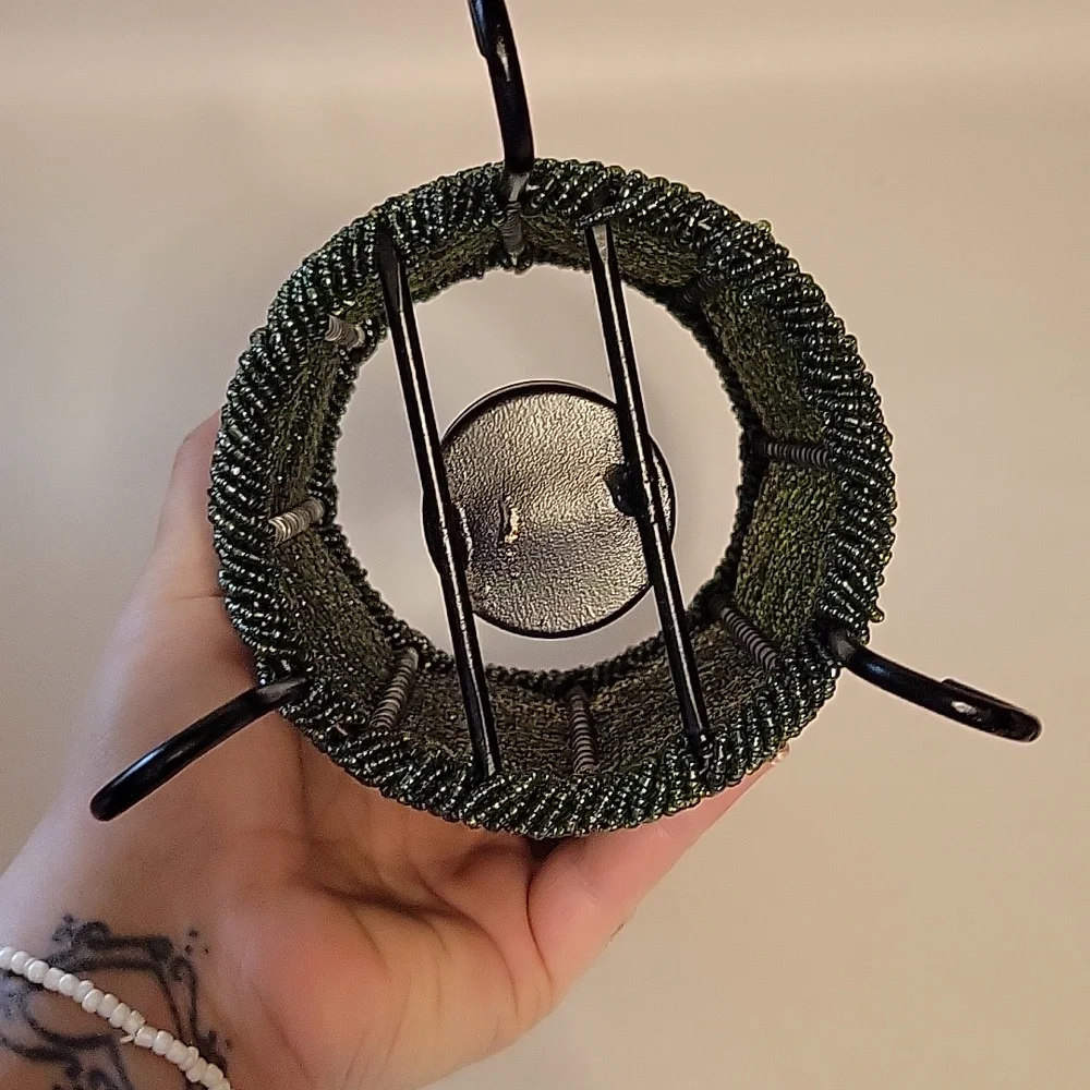 Green Bead Candleholder